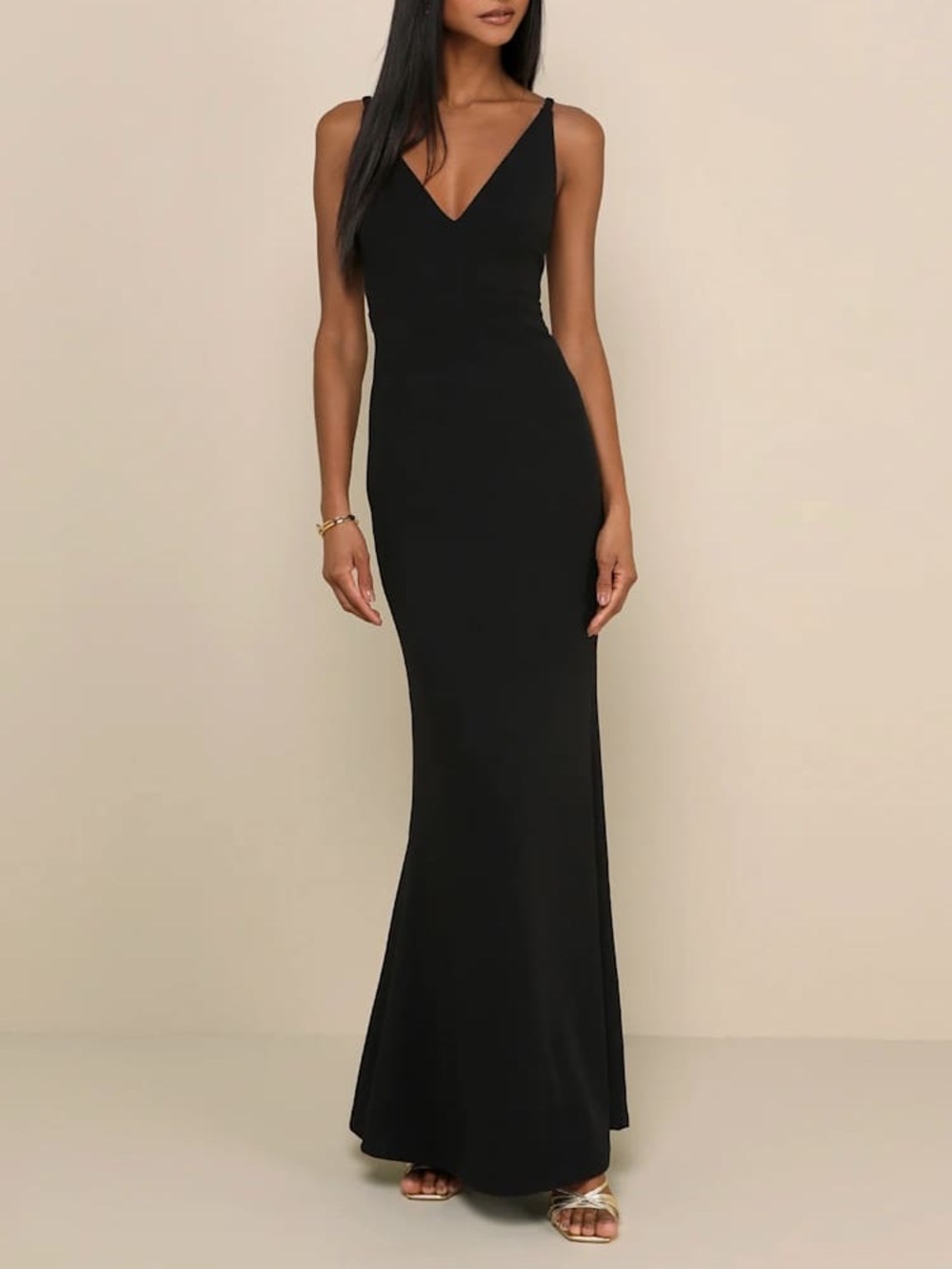Lulu’s Melora Black Sleeveless Maxi Dress Size Small Elegant Formal Evening Gown
